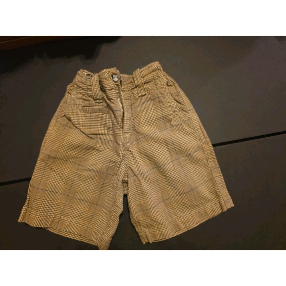 Gap Kids Regular Boys tan Plaid Cargo Shorts Size 5 adjust waist